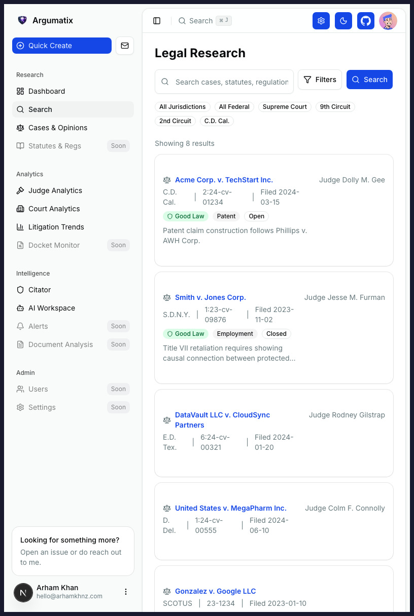 Legal Research Results